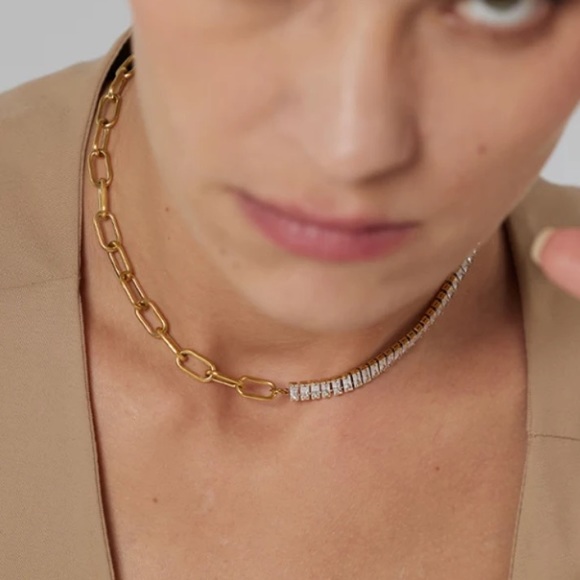 💛Gold plated Crystal pave choker - Picture 4 of 8